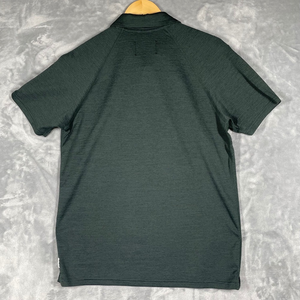 Reigning Champ Mens Textured Waffle Knit Polo Shirt Forest Green Medium Canada - Picture 5 of 8